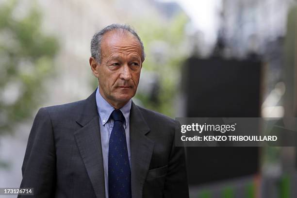 Thierry Gaubert, a former advisor of former French President in the 90's, arrives on July 8, 2013 in Paris for a hearing before a judge of the...