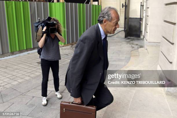 Thierry Gaubert, a former advisor of former French President in the 90's, arrives on July 8, 2013 in Paris for a hearing before a judge of the...