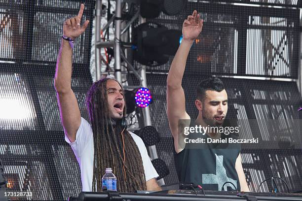 Sultan and Ned Shepard perform during the 2013 Wavefront Music Festival at Montrose Beach on July 7, 2013 in Chicago, Illinois.