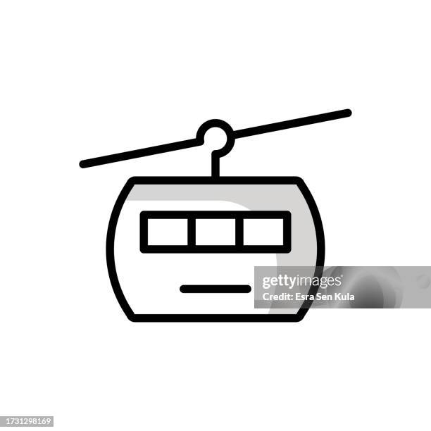 cable car universal line icon design with editable stroke. suitable for web page, mobile app, ui, ux and gui design. - cable car stock illustrations