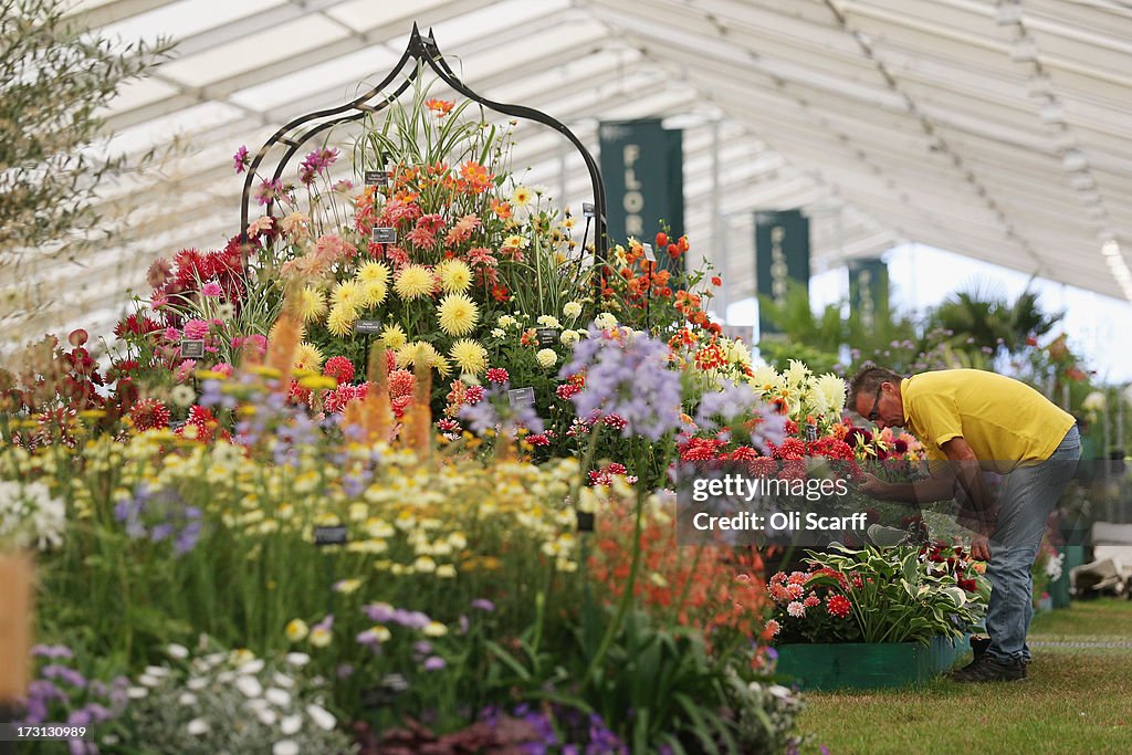 Preparations Are Made For The Hampton Court Palace Flower Show