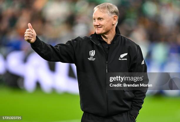 Paris , France - 14 October 2023; New Zealand assistant coach Joe Schmidt before the 2023 Rugby World Cup quarter-final match between Ireland and New...