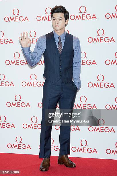 South Korean actor Kim Ji-Hoon attends the 'OMEGA' Co-Axial Movement Exhibition at Beyond Museum on July 8, 2013 in Seoul, South Korea.