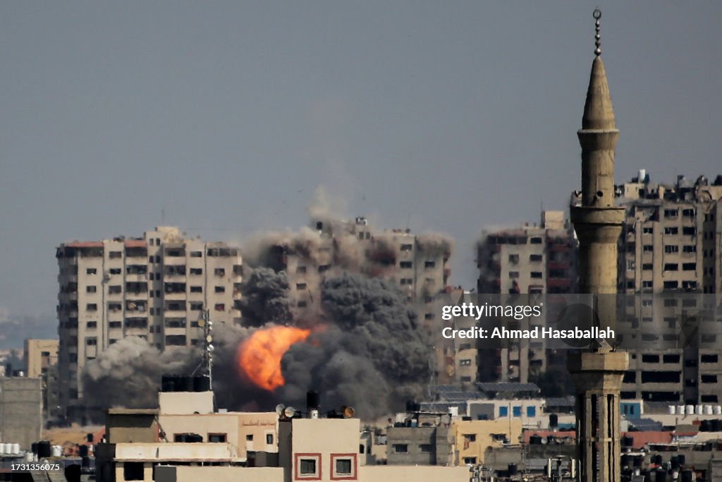 Gaza Comes Under Sustained Bombardment By Israel After Hamas Attacks