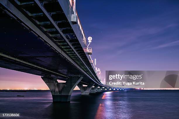 trans tokyo bay highway - tokyo bay stock pictures, royalty-free photos & images