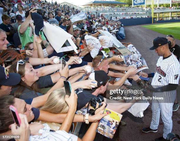 Derek Jeter has rehab assignment with the Scranton/Wilkes-Barre Raiders in their game against the Lehigh Valley Ironpigs at PNC Field.