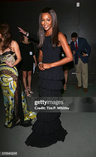 Naomi Campbell attends the Novak Djokovic Foundation inaugural London gala dinner at The Roundhouse on July 8, 2013 in London, England. The...