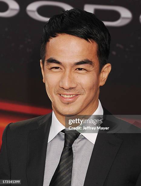 Actor Joe Taslim arrives at the "Fast & The Furious 6" Los Angeles premiere at Gibson Amphitheatre on May 21, 2013 in Universal City, California.