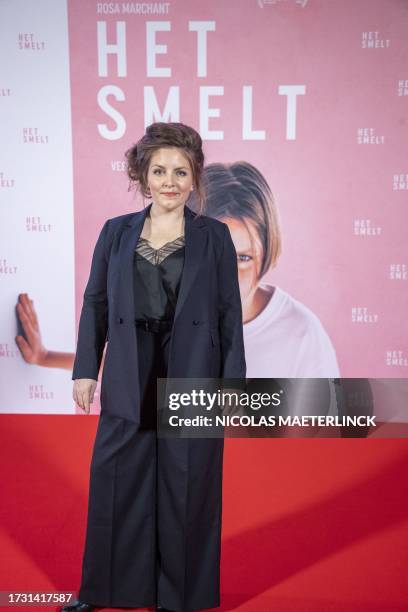 Writer Lize Spit pictured during the Belgian premiere of the movie 'Het Smelt' by director Baetens, based on the book by writer Spit, on Wednesday 18...