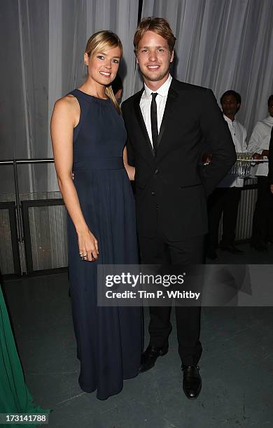 Isabella Calthorpe and Sam Branson attend the Novak Djokovic Foundation inaugural London gala dinner at The Roundhouse on July 8, 2013 in London,...