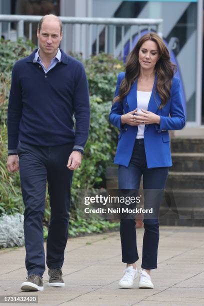 Prince William, Prince od Wales and Catherine, Princess of Wales during their visit to SportsAid at Bisham Abbey National Sports Centre to mark World...