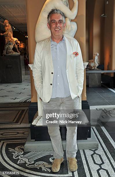 Rifat Ozbek attends the Club To Catwalk: London Fashion In The 1980's exhibition at Victoria & Albert Museum on July 8, 2013 in London, England.