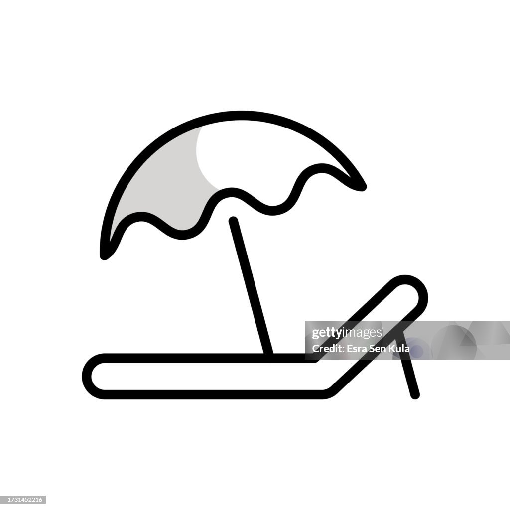 Sunbed Universal Line Icon Design with Editable Stroke. Suitable for Web Page, Mobile App, UI, UX and GUI design.
