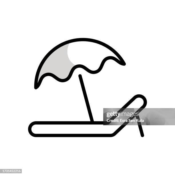 sunbed universal line icon design with editable stroke. suitable for web page, mobile app, ui, ux and gui design. - outdoor chair white background stock illustrations