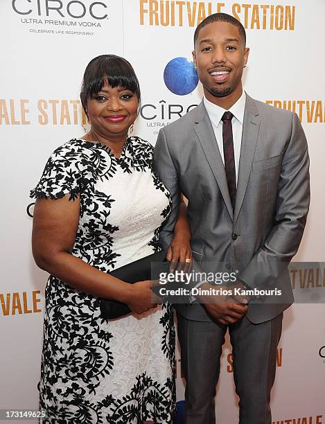 Octavia Spencer and Michael B. Jordan attend the "Fruitvale Station" screening at the Museum of Modern Art on July 8, 2013 in New York City.