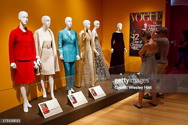 View of atmosphere at the Oscar de la Renta: American Icon reception at the William J. Clinton Presidential Center on July 08, 2013 in Little Rock,...