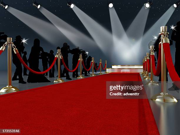 red carpet leading to the stage - red carpet event stock pictures, royalty-free photos & images