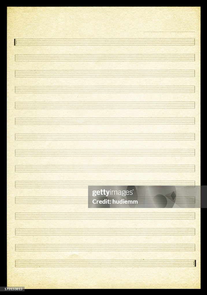 Blank Sheet Music paper textured background