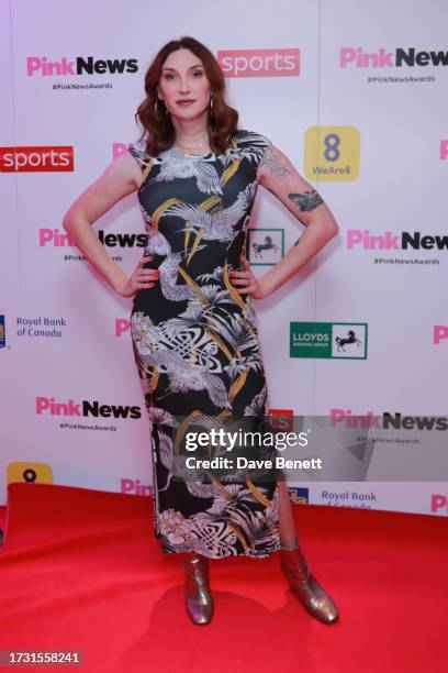 Juno Dawson attends The PinkNews Awards 2023 at The Royal Lancaster Hotel on October 18, 2023 in London, England.