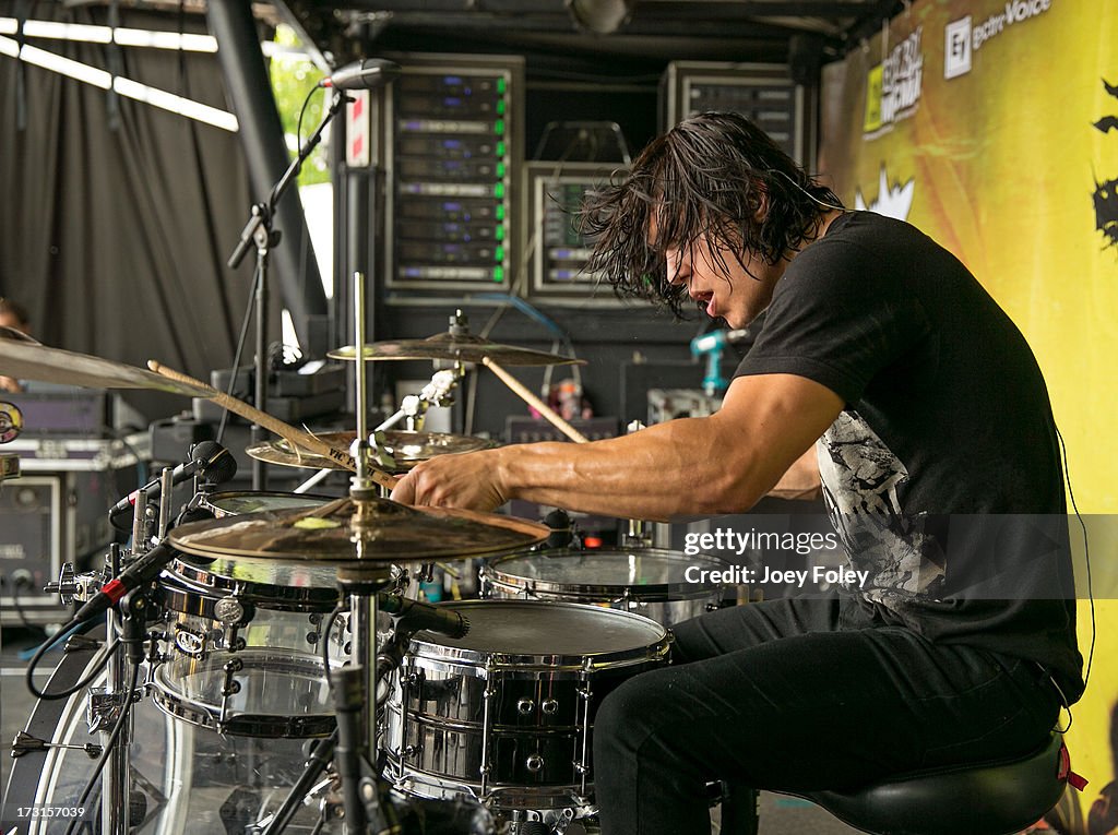 Drummer Zac Mayfield of Oh, Sleeper performs during the Vans Warped