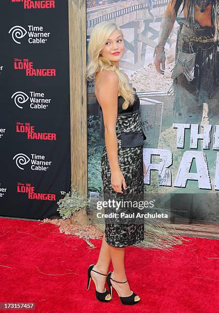 Actress Olivia Holt attends "The Lone Ranger" Los Angeles premiere at Disney California Adventure Park on June 22, 2013 in Anaheim, California.
