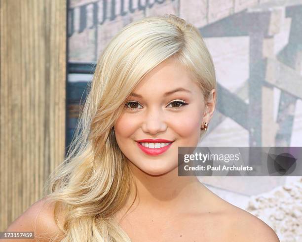 Actress Olivia Holt attends "The Lone Ranger" Los Angeles premiere at Disney California Adventure Park on June 22, 2013 in Anaheim, California.