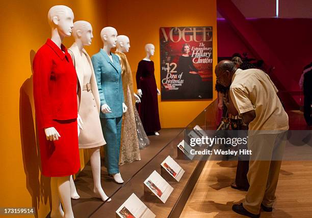 View of atmosphere at the Oscar de la Renta: American Icon reception at the William J. Clinton Presidential Center on July 08, 2013 in Little Rock,...