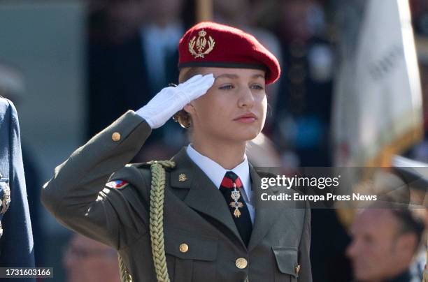 Princess Leonor during the parade on October 12 'National Holiday Day', at the Plaza de Canovas del Castillo, on 12 October, 2023 in Madrid, Spain....