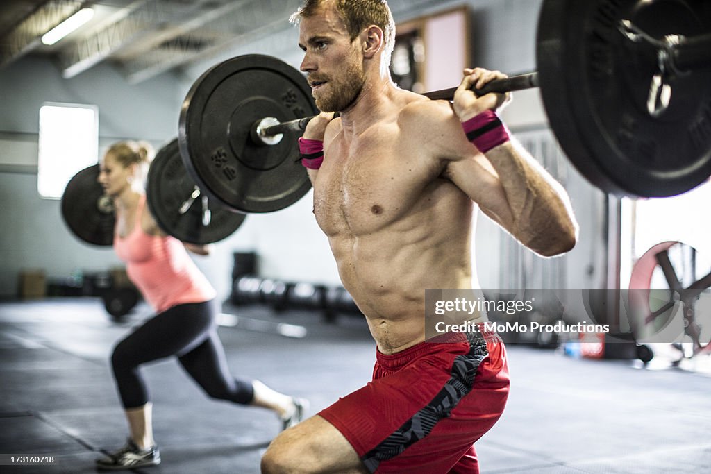 Man doing Gym lunges