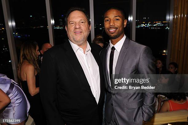 Harvey Weinstein and actor Michael B. Jordan attend the after party at the New York premiere of FRUITVALE STATION, hosted by The Weinstein Company,...