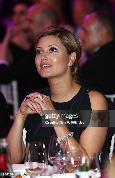 Holly Candy attends the Novak Djokovic Foundation inaugural London gala dinner at The Roundhouse on July 8, 2013 in London, England. The foundation...