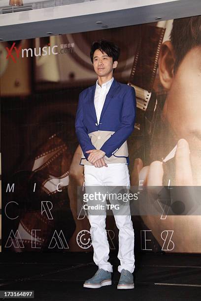 Michael Wong at the conference of the new album and Jeff Chang were present to support on Monday July 08,2013 in Taipei, Taiwan, China.
