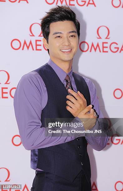 Kim Ji-Hoon attends the OMEGA CO-AXIAL Exhibition at Beyond Museum on July 8, 2013 in Seoul, South Korea.