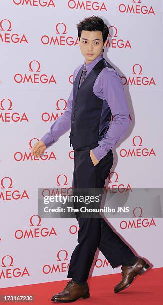 Kim Ji-Hoon attends the OMEGA CO-AXIAL Exhibition at Beyond Museum on July 8, 2013 in Seoul, South Korea.