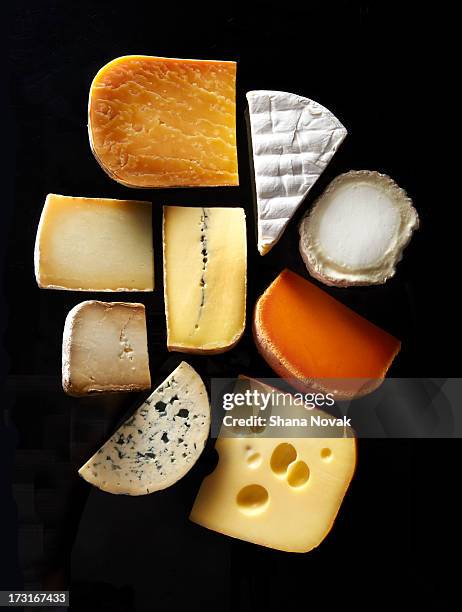 assorted cheese slices - artisan stock pictures, royalty-free photos & images
