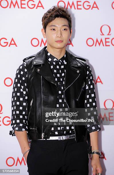 Jeong Jin-Woon of 2am attends the OMEGA CO-AXIAL Exhibition at Beyond Museum on July 8, 2013 in Seoul, South Korea.