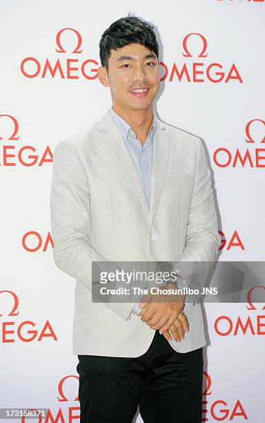 Hong Sun-Sang attends the OMEGA CO-AXIAL Exhibition at Beyond Museum on July 8, 2013 in Seoul, South Korea.