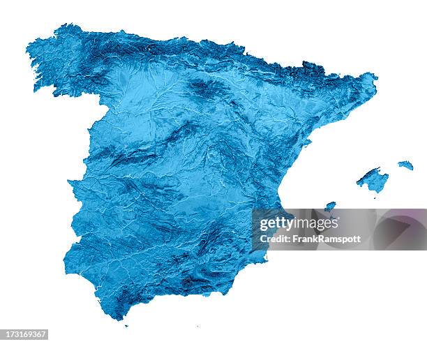 spain topographic map isolated - spanish stock pictures, royalty-free photos & images