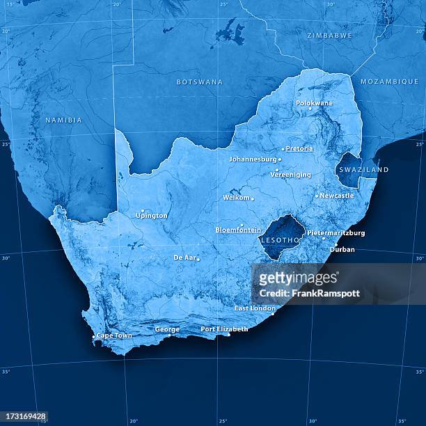 south africa topographic map - south africa map stockfoto's en -beelden