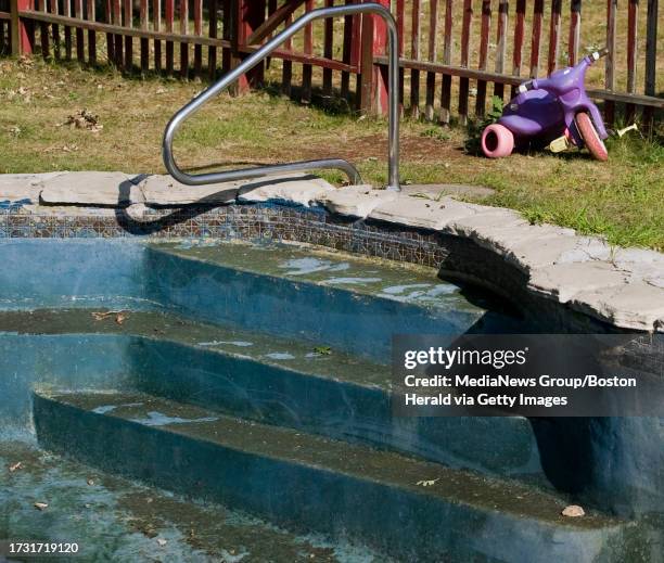 The pool where two 4 year old twins drowned yesterday at a house in Brockton, Massachusetts, photographed on Sunday, August 1, 2010. Herald Photo by...