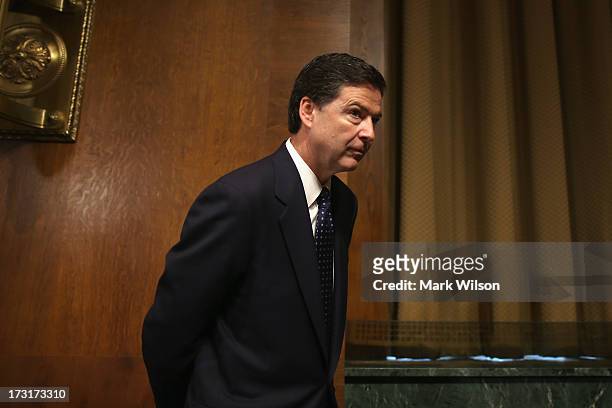 James Comey Jr. , nominee to be director of the Federal Bureau of Investigation arrives for his Senate Judiciary Committee confirmation hearing on...