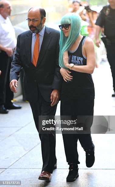 Actress Amanda Bynes attends an appearance at Manhattan Criminal Court on July 9, 2013 in New York City. Bynes is facing charges of reckless...