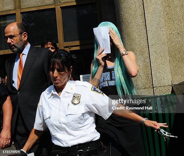 Actress Amanda Bynes attends an appearance at Manhattan Criminal Court on July 9, 2013 in New York City. Bynes is facing charges of reckless...