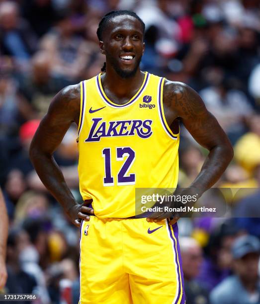 Taurean Prince of the Los Angeles Lakers in the first half at Honda Center on October 11, 2023 in Anaheim, California. NOTE TO USER: User expressly...