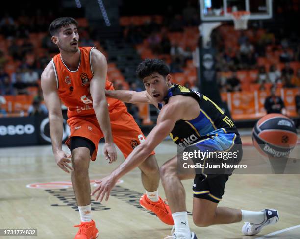 John DiBartolomeo, #12 of Maccabi Playtika Tel Aviv during the Turkish Airlines EuroLeague Regular Season Round 3 match between Valencia Basket and...