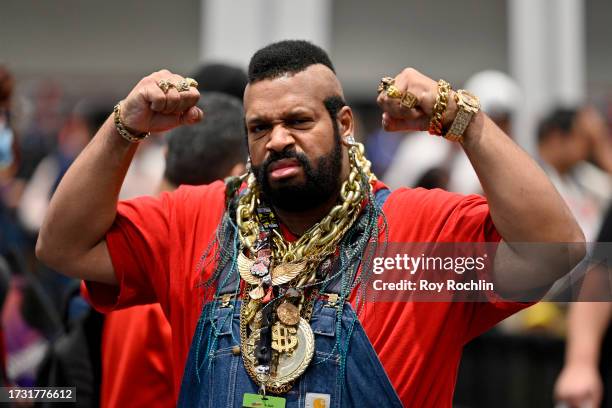 Cosplayer poses as Mr. T during New York Comic Con 2023 - Day 1 at Javits Center on October 12, 2023 in New York City.