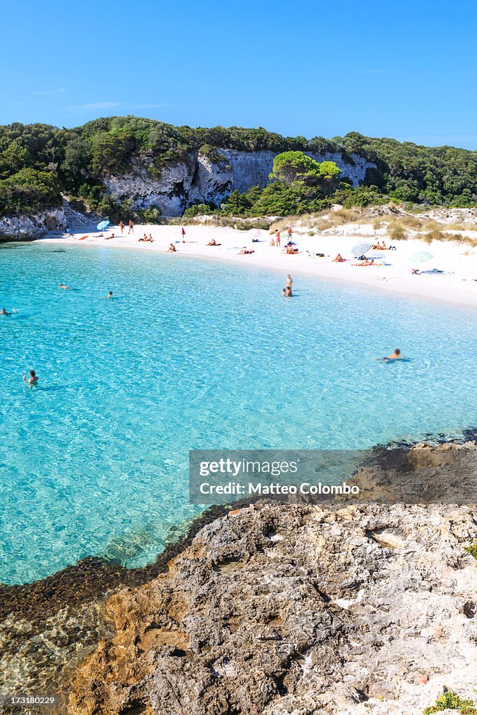 Touristic beach in the mediterranean, Corsica