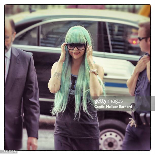 Amanda Bynes attends an appearance at Manhattan Criminal Court on July 9, 2013 in New York City. Bynes is facing charges of reckless endangerment,...