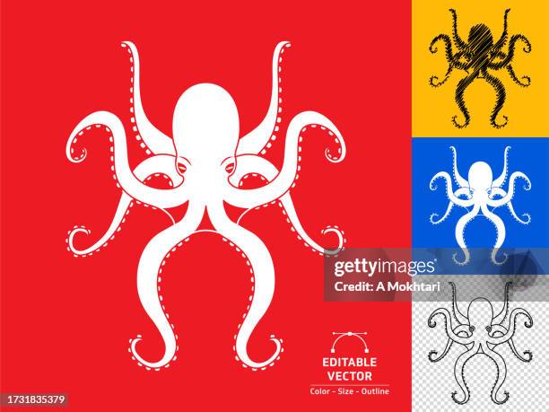 octopus icon. - giant octopus stock illustrations