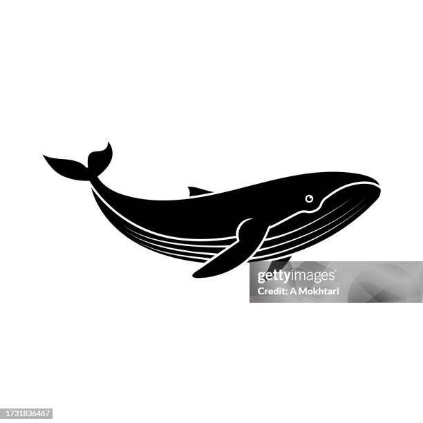 whale icon. - whale tail illustration stock illustrations